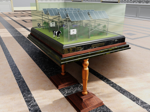 Agricultural Solar Energy Tracker System Table 2x2x8 Diorama Model 3D