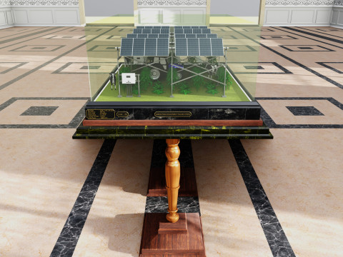 Agricultural Solar Energy Tracker System Table 2x2x8 Diorama Model 3D