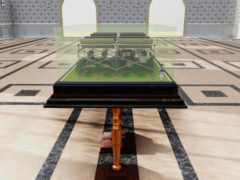 Agricultural Solar Energy Tracker System Table 2x2x8 Diorama Model 3D