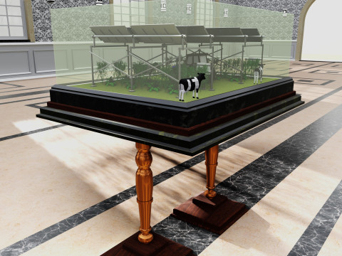 Agricultural Solar Energy Tracker System Table 2x2x8 Diorama Model 3D
