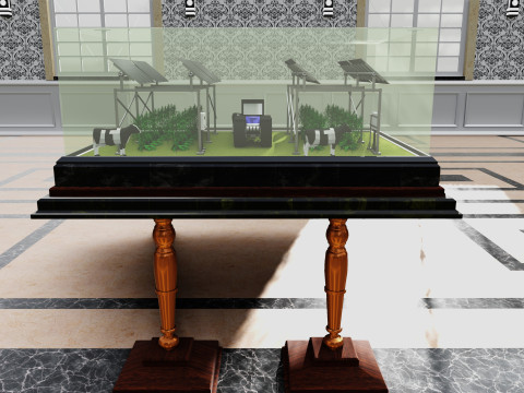 Agricultural Solar Energy Tracker System Table 2x2x8 Diorama Model 3D
