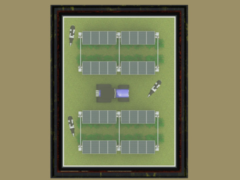Agricultural Solar Energy Tracker System Table 2x2x8 Diorama Model 3D