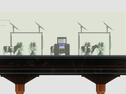 Agricultural Solar Energy Tracker System Table 2x2x8 Diorama Model 3D