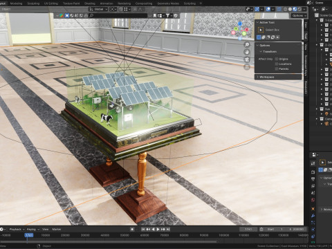 Agricultural Solar Energy Tracker System Table 2x2x8 Diorama Model 3D