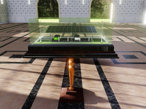 Solar Carport Type-1 3x12 Panels Diorama 3D मॉडल