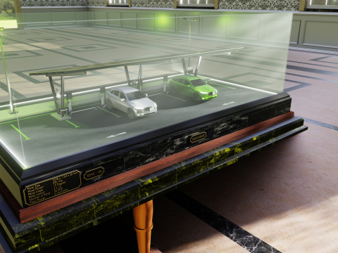 Solar Carport Type-1 3x12 Panels Diorama 3D मॉडल