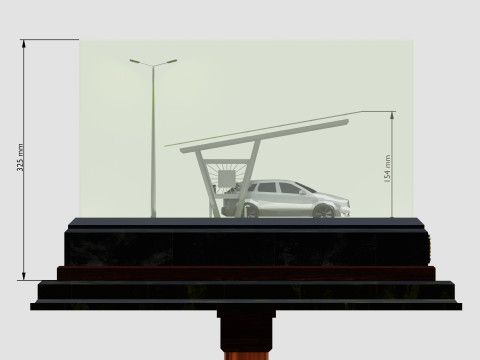 Solar Carport Type-1 3x12 Panels Diorama 3D मॉडल