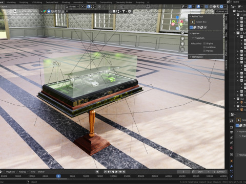Solar Carport Type-1 3x12 Panels Diorama 3D मॉडल