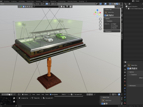 Solar Carport Type-1 3x12 Panels Diorama 3D मॉडल