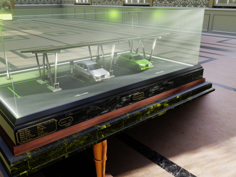 Solar Carport Type-2 3x12 Panels Diorama 3D मॉडल