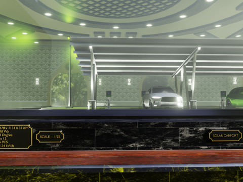 Solar Carport Type-2 3x12 Panels Diorama 3D मॉडल