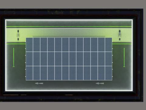 Solar Carport Type-2 3x12 Panels Diorama 3D मॉडल