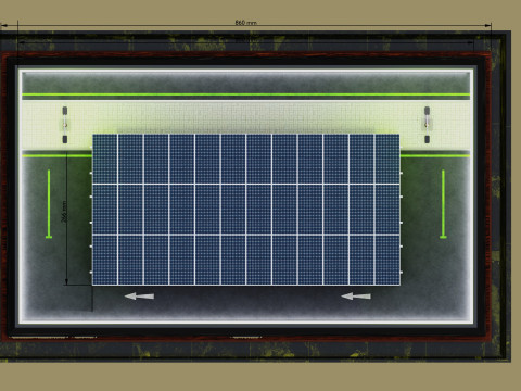 Solar Carport Type-2 3x12 Panels Diorama 3D मॉडल