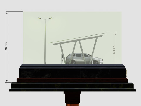Solar Carport Type-2 3x12 Panels Diorama 3D मॉडल