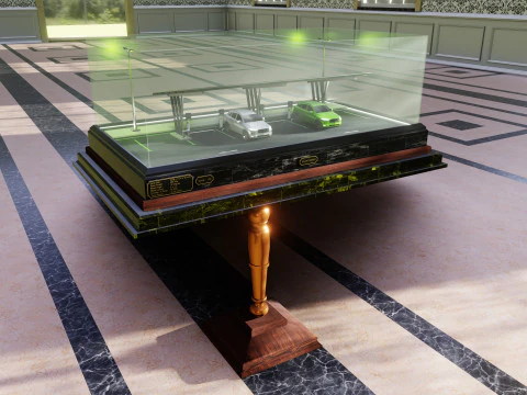 Solar Carport Type-3 3x12 Panels Diorama 3D Model