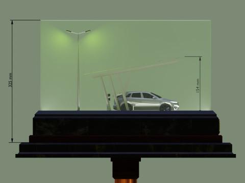 Solar Carport Type-3 3x12 Panels Diorama 3D Модель