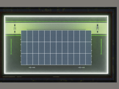 Solar Carport Type-4 3x12 Panels Diorama 3D Модель