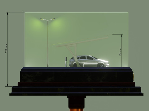 Solar Carport Type-4 3x12 Panels Diorama 3D Модель