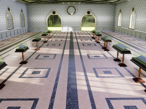 Solar Energy Construction Tables Diorama Pack 3D Model