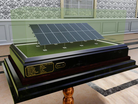 Solar Energy Construction Tables Diorama Pack 3D Model