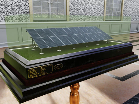 Solar Energy Construction Tables Diorama Pack 3D Model