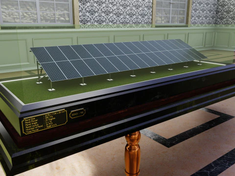 Solar Energy Construction Tables Diorama Pack 3D Model