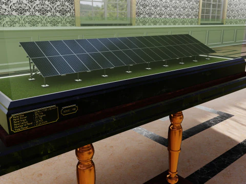 Solar Energy Construction Tables Diorama Pack 3D Model