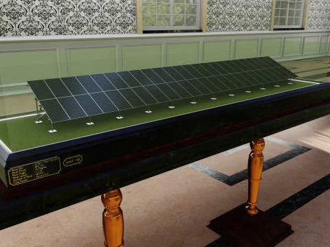Solar Energy Construction Tables Diorama Pack 3D Model