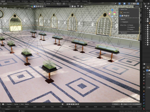 Solar Energy Construction Tables Diorama Pack 3D Model