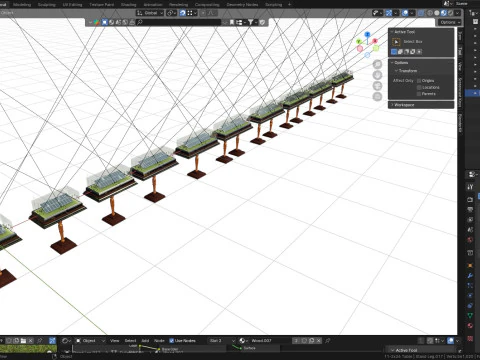 Solar Energy Construction Tables Diorama Pack 3D Model