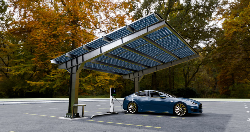 L Type 2 Car Solar Carport 3D मॉडल .c4d .max .obj .3ds .fbx .stl .blend