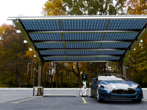 L Type 2 Car Solar Carport 3D मॉडल