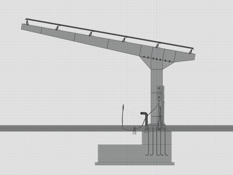 L Type 2 Car Solar Carport 3D मॉडल