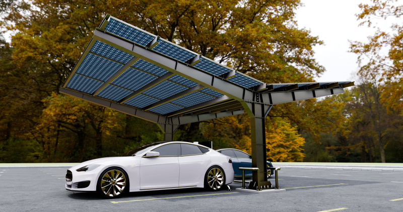 Y Type 2x2 Car Solar Carport 3Dモデル .c4d .max .obj .3ds .fbx .stl .blend
