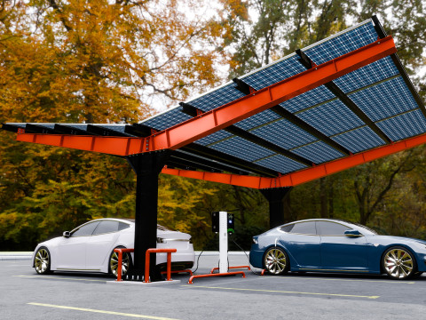 Y Type 2x2 Car Solar Carport 3Dモデル