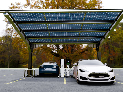 Y Type 2x2 Car Solar Carport 3Dモデル
