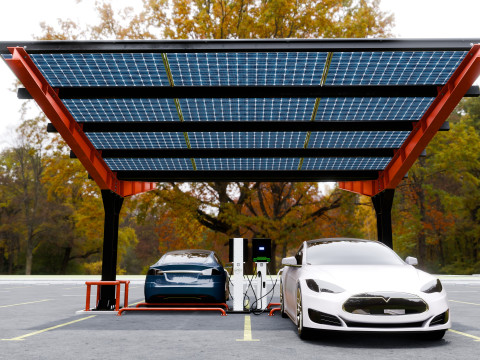 Y Type 2x2 Car Solar Carport 3Dモデル