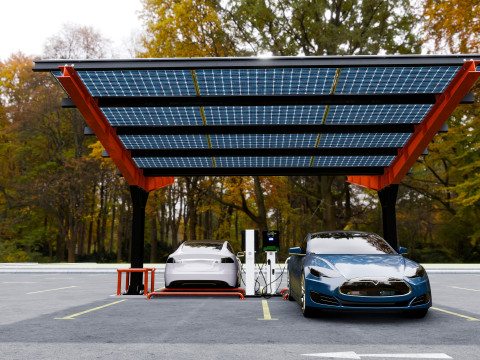 Y Type 2x2 Car Solar Carport 3Dモデル