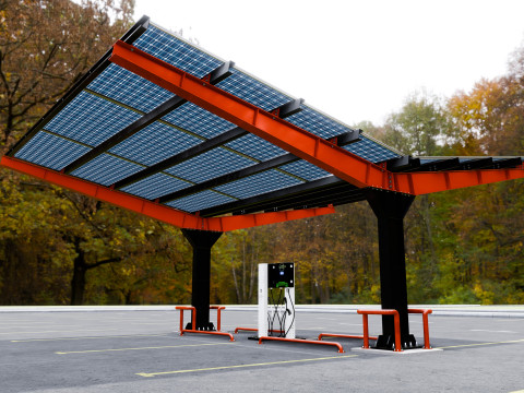 Y Type 2x2 Car Solar Carport 3Dモデル