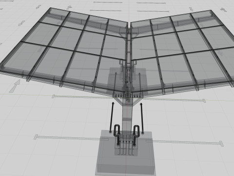 Y Type 2x2 Car Solar Carport 3Dモデル
