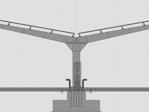 Y Type 2x2 Car Solar Carport 3Dモデル