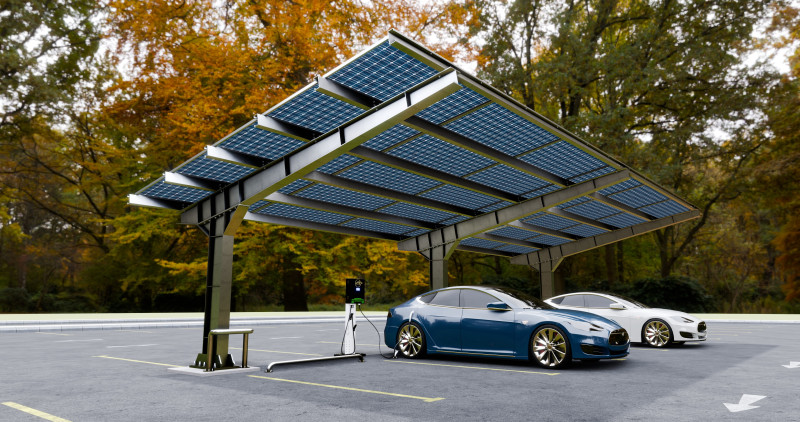L Type 4 Car Solar Carport Modello 3D .c4d .max .obj .3ds .fbx .stl .blend 