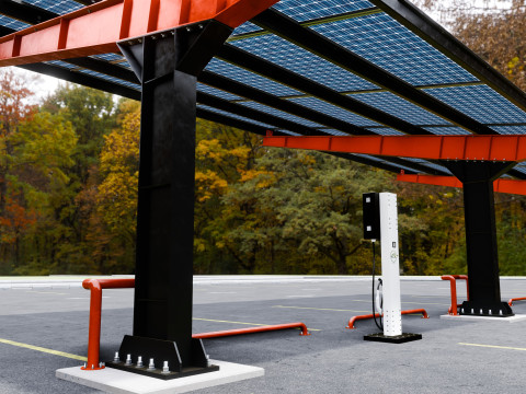 L Type 4 Car Solar Carport Modello 3D