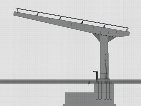 L Type 4 Car Solar Carport Modello 3D