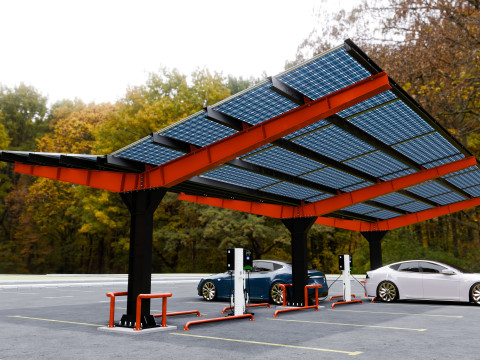 Y Type 4x2 Car Solar Carport 3D Model