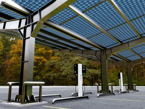 Y Type 4x2 Car Solar Carport 3D Model