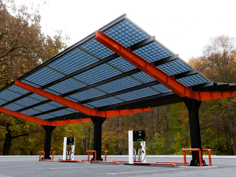 Y Type 4x2 Car Solar Carport 3D Model