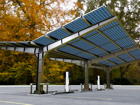 Y Type 4x2 Car Solar Carport 3D Model