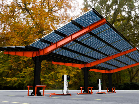 Y Type 4x2 Car Solar Carport 3D Model