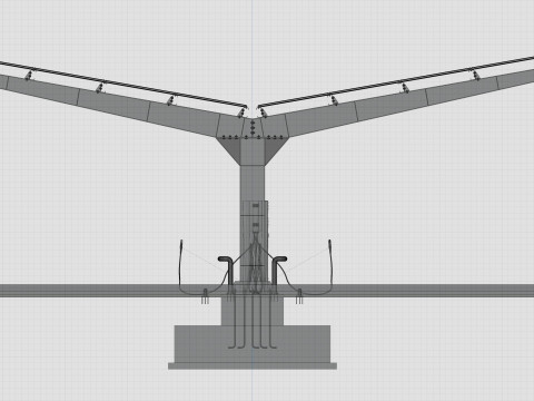 Y Type 4x2 Car Solar Carport 3D Model